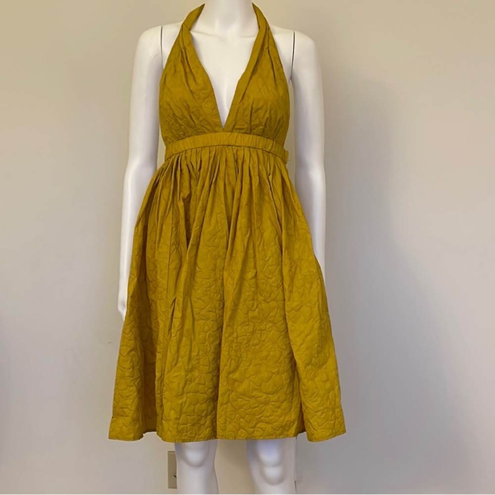 Jean Paul Gaultier Elegant Mustard Halter Dress